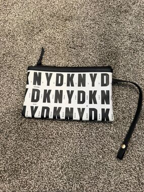 DKNY Logo Print Clutch Bag